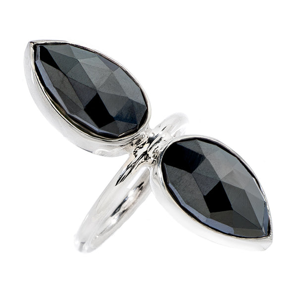 Double Lotus Ring - Hematite