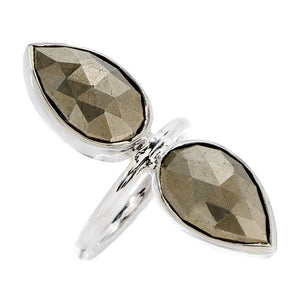 Double Lotus Ring - Pyrite