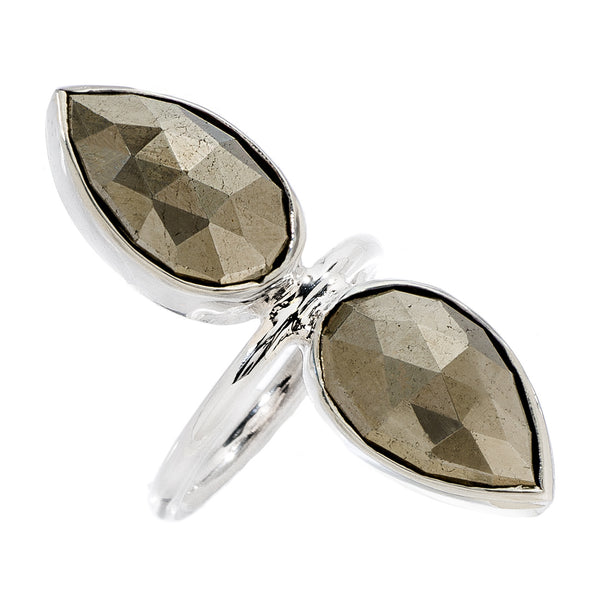 Double Lotus Ring - Pyrite