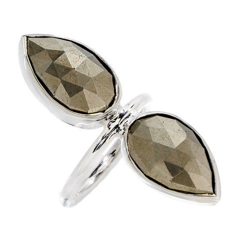 Double Lotus Ring - Pyrite