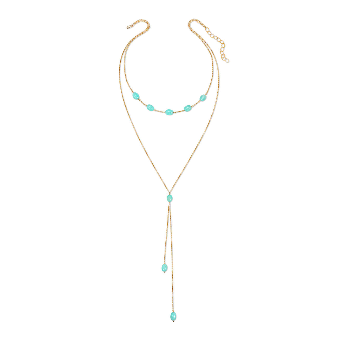 Dancing with Myself Lariat Drape Gemstone Necklace