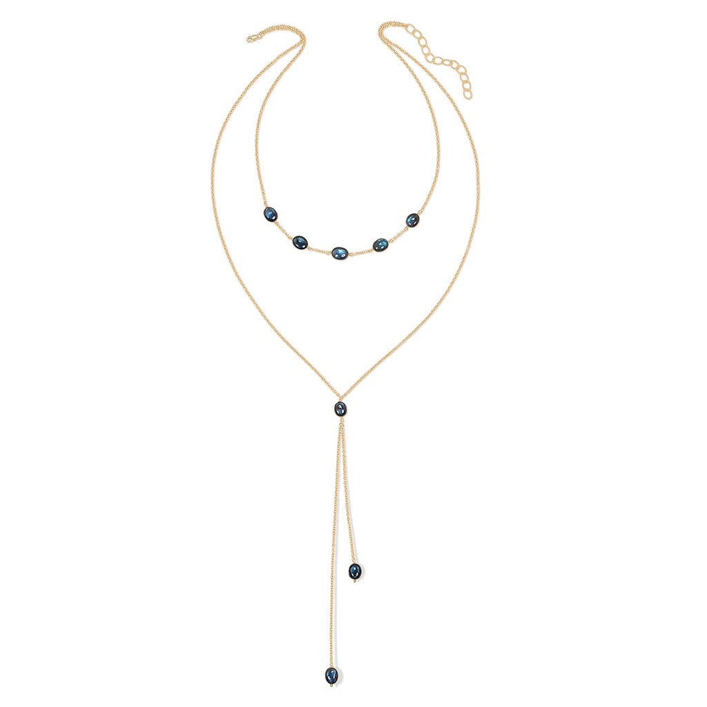 Dancing with Myself Lariat Drape Gemstone Necklace