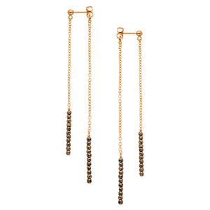 Front Back Extra Tiny Gemstone Duster Earrngs