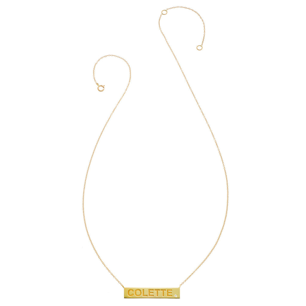 Fine Diamond Bar Necklace - Customizable