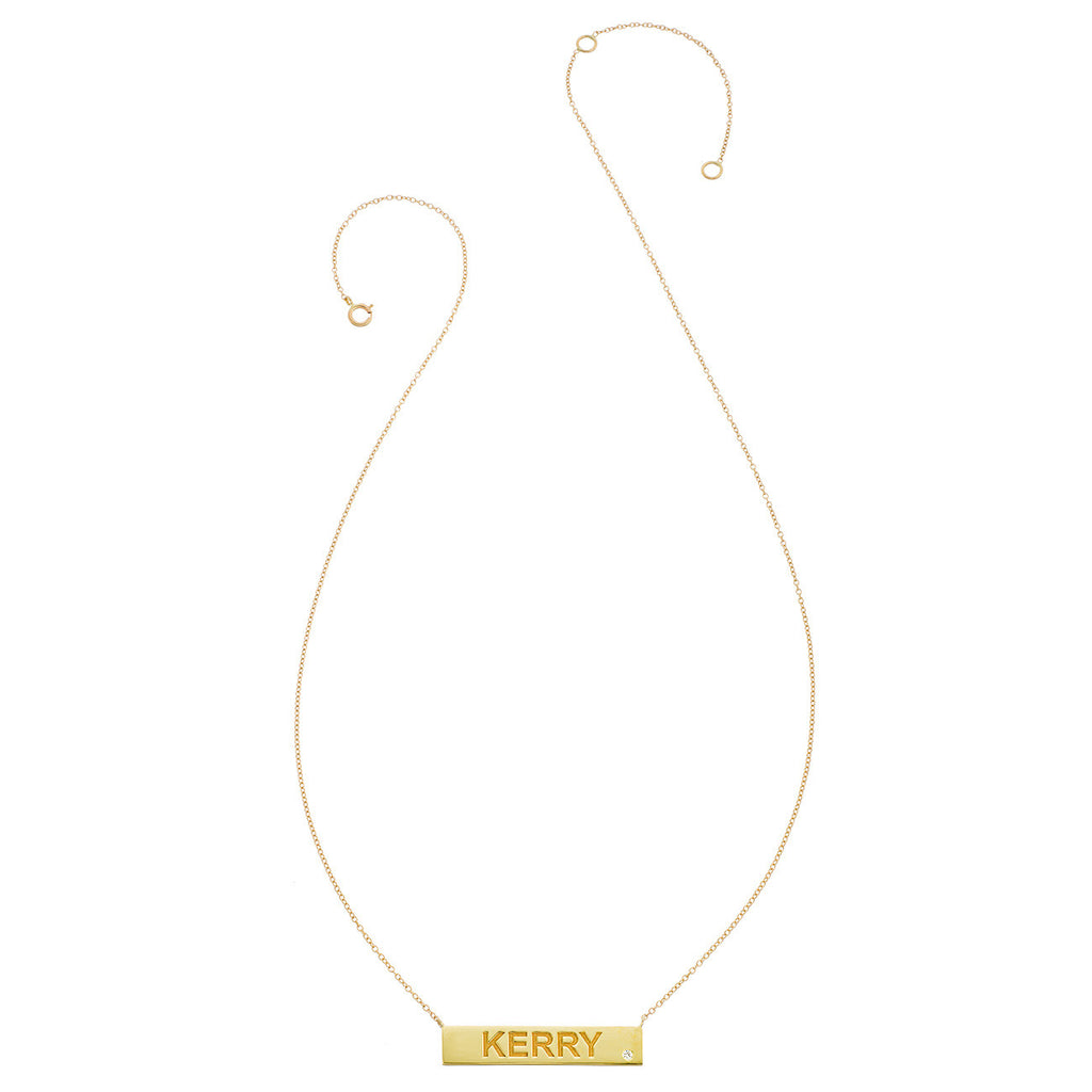 Fine Diamond Bar Necklace - Customizable