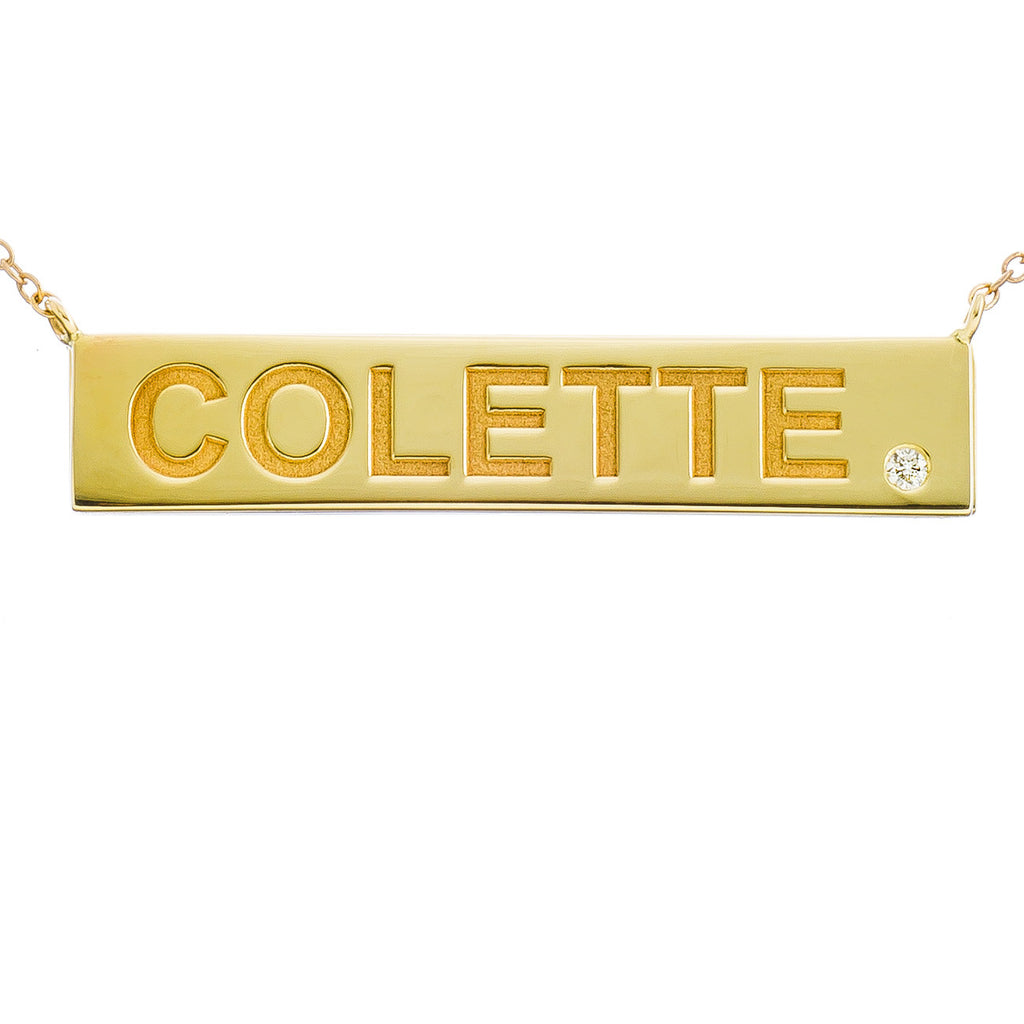 Fine Diamond Bar Necklace - Customizable