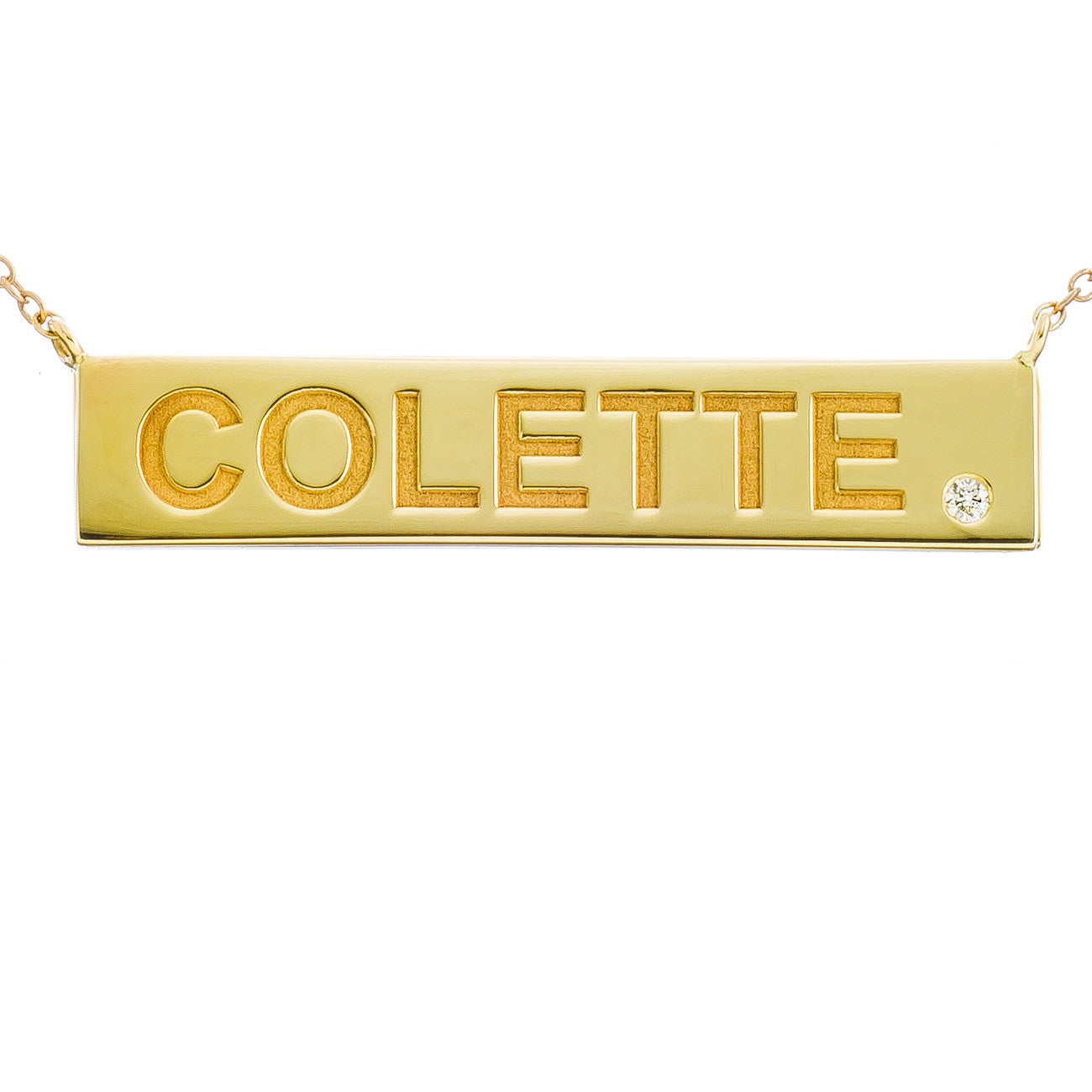 Fine Diamond Bar Necklace - Customizable