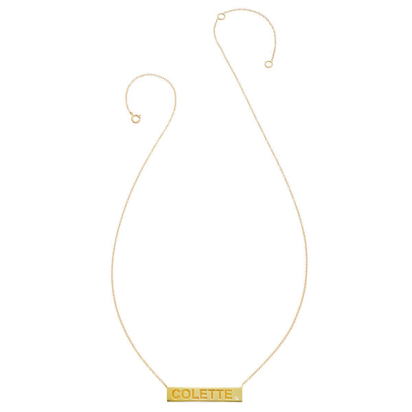 Fine Diamond Bar Necklace - Customizable