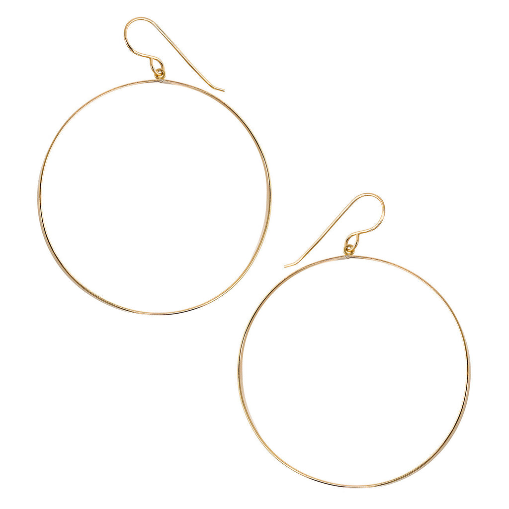 Flat Gold Filled Hoop Earrings - 14K Gold-Filled