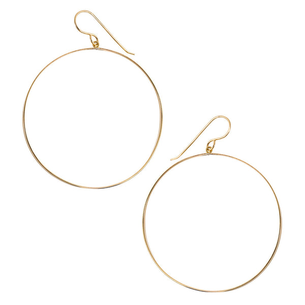 Flat Gold Filled Hoop Earrings - 14K Gold-Filled