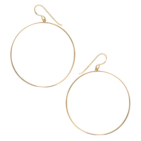 Flat Gold Filled Hoop Earrings - 14K Gold-Filled