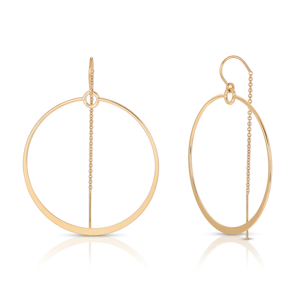 Flat Hoop Thread Thru Earrings