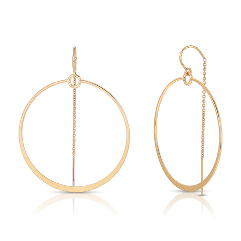 Flat Hoop Thread Thru Earrings