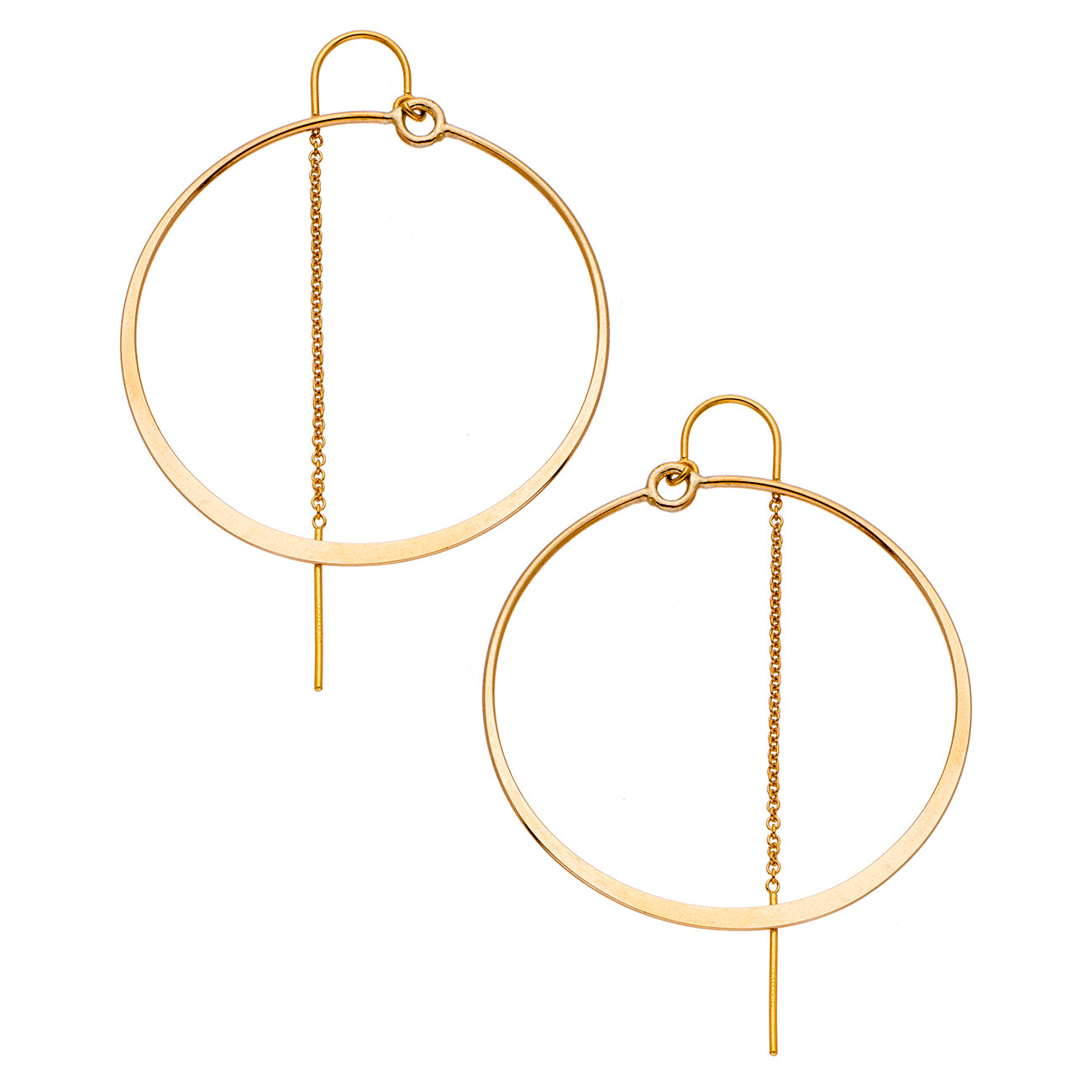 Flat Hoop Thread Thru Earrings