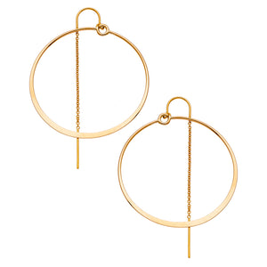Flat Hoop Thread Thru Earrings