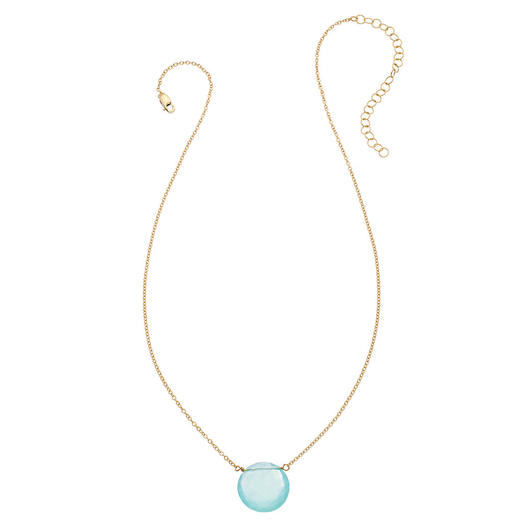 Faceted Layering Coin Gemstone Necklace