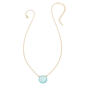 Faceted Layering Coin Gemstone Necklace