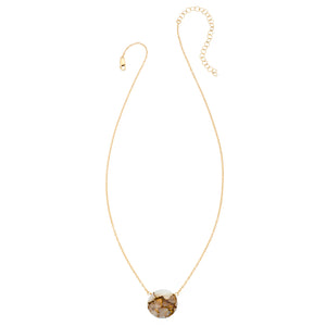 Faceted Layering Coin Gemstone Necklace