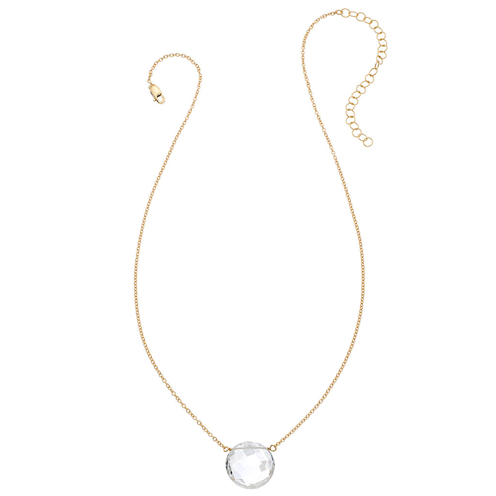 Faceted Layering Coin Gemstone Necklace