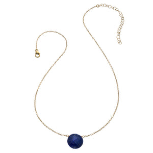 Faceted Layering Coin Gemstone Necklace