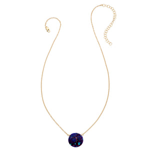 Faceted Layering Coin Gemstone Necklace