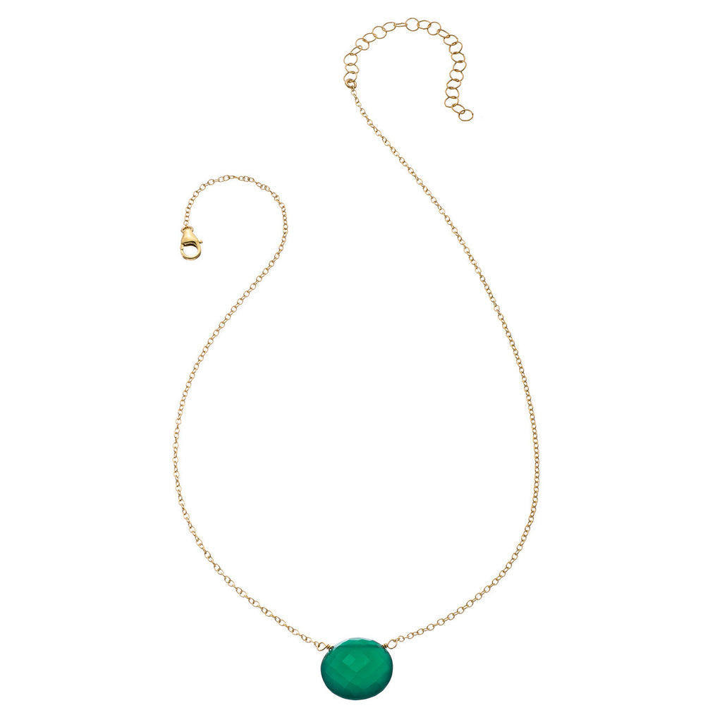 Faceted Layering Coin Gemstone Necklace