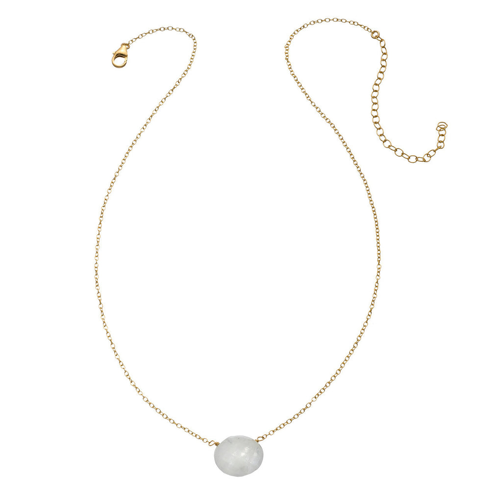 Faceted Layering Coin Gemstone Necklace