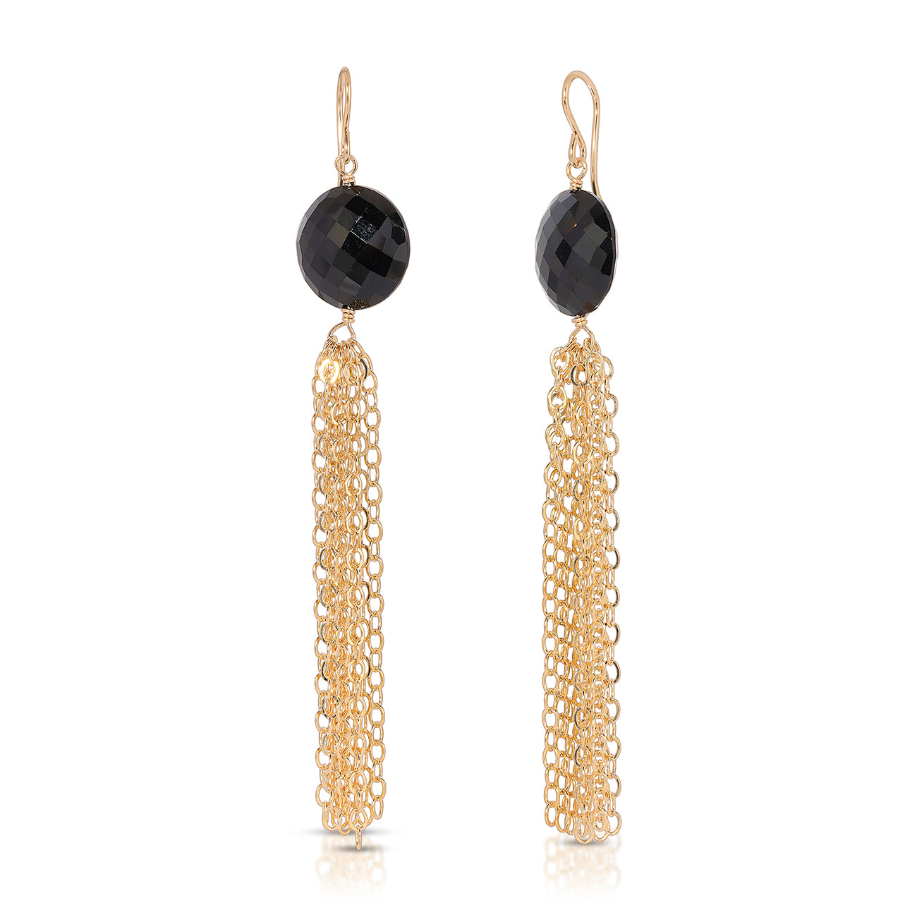 Fringe Coin Gemstone Earrings