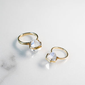 14K Herkimer Diamond Fine Ring
