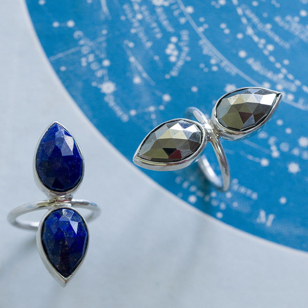 Double Lotus Ring - Pyrite