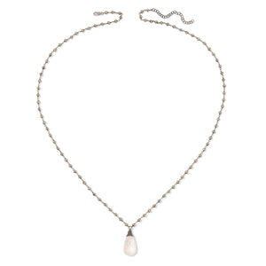 Iridescent Long Faceted Gemstone Necklace