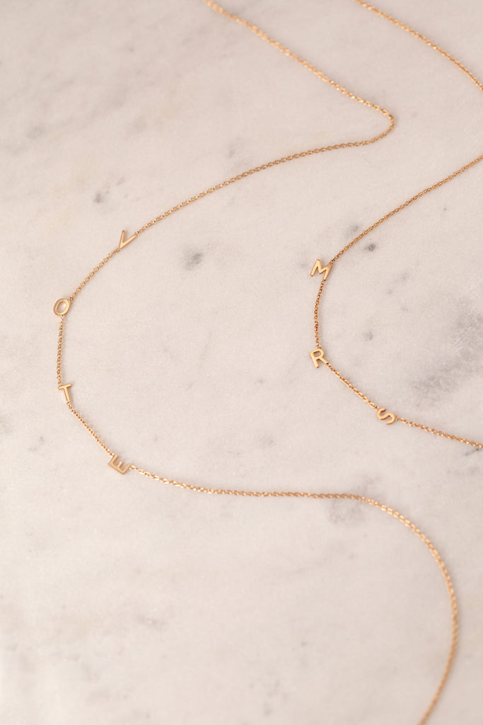 14K Spaced Out Necklace – Customizable
