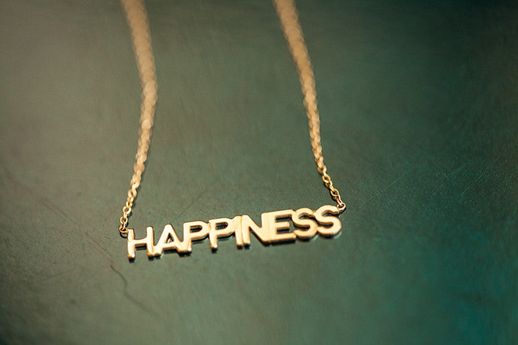 Block Print Necklace - Customizable 14 Karat