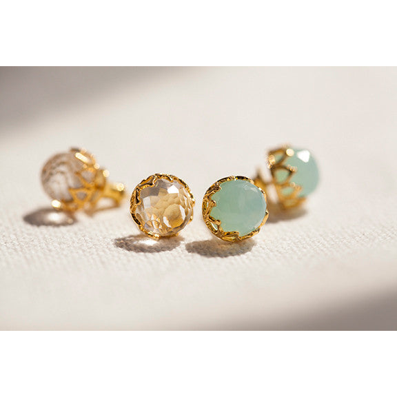 Sleeping Beauty Dome Gemstone Stud Earrings