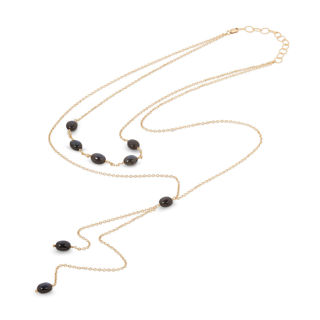 Dancing with Myself Lariat Drape Gemstone Necklace