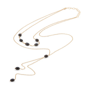 Dancing with Myself Lariat Drape Gemstone Necklace