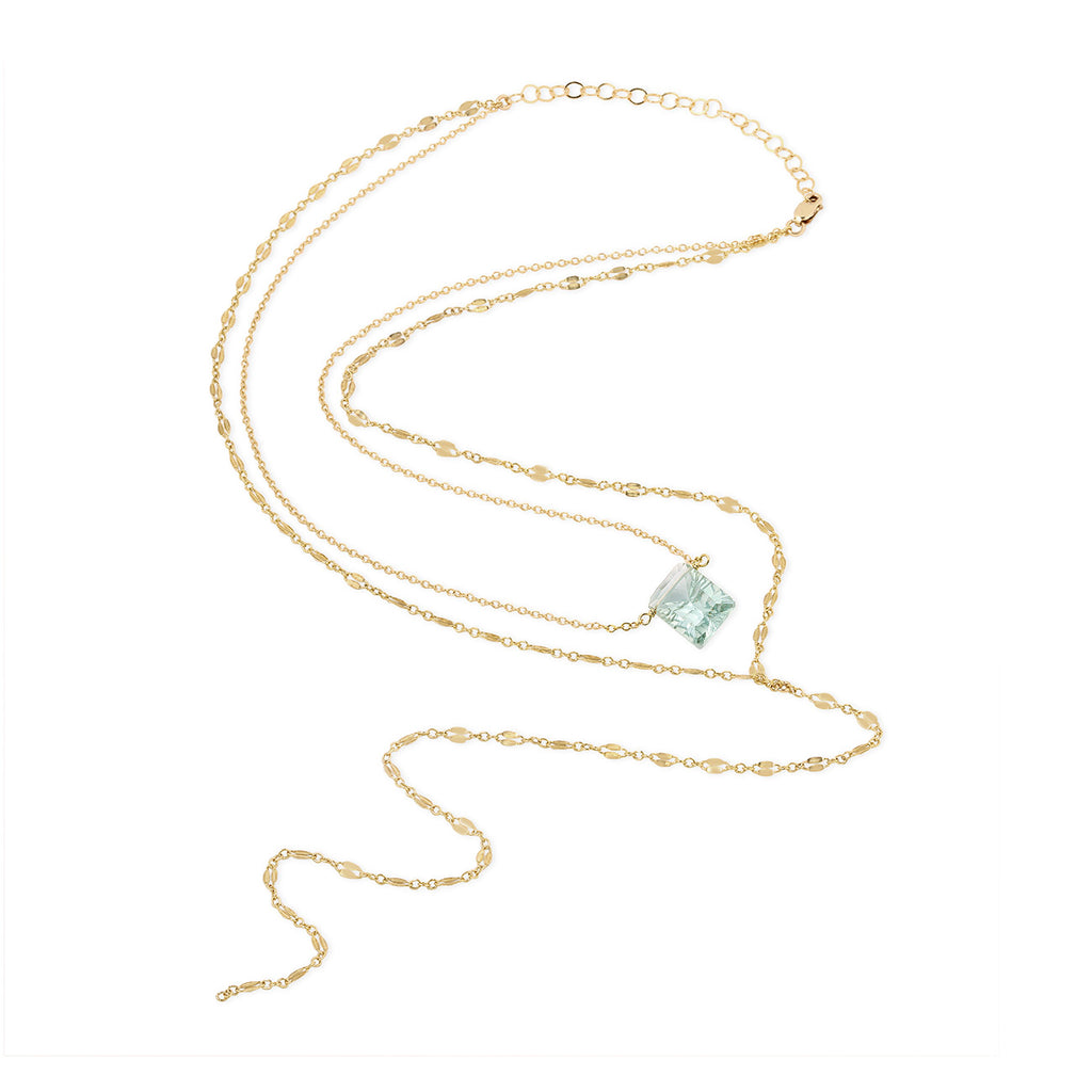 Romance Draped Y Necklace - Sky Blue Topaz