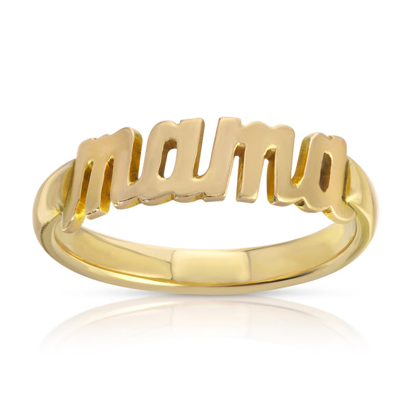 Script Ring with Comfort Band - Customizable (14K Yellow Gold)