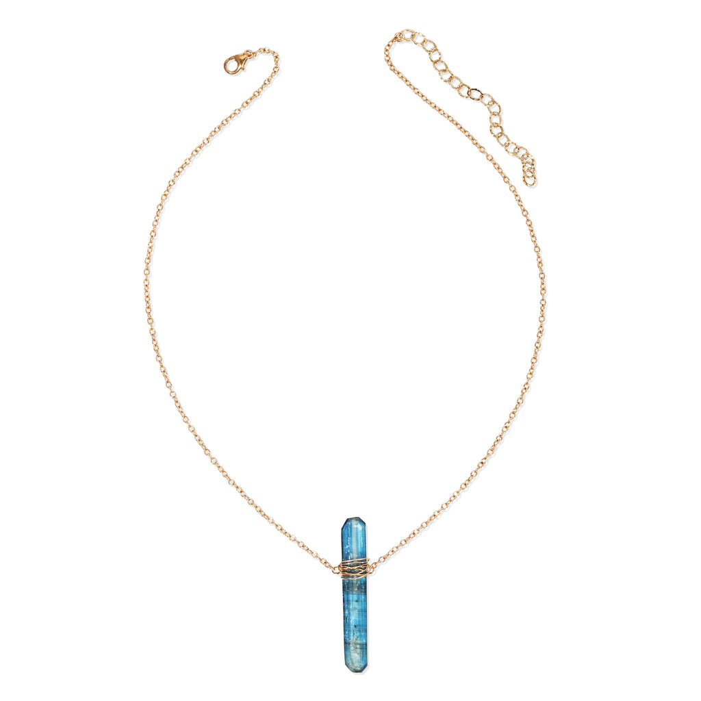 Kyanite Bar Wrap Necklace
