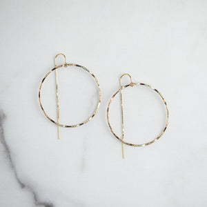 Filigree Hoop Thread Thru Earrings - 42MM - 14K Gold-Filled