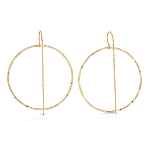 Filigree Hoop Thread Thru Earrings - 42MM - 14K Gold-Filled