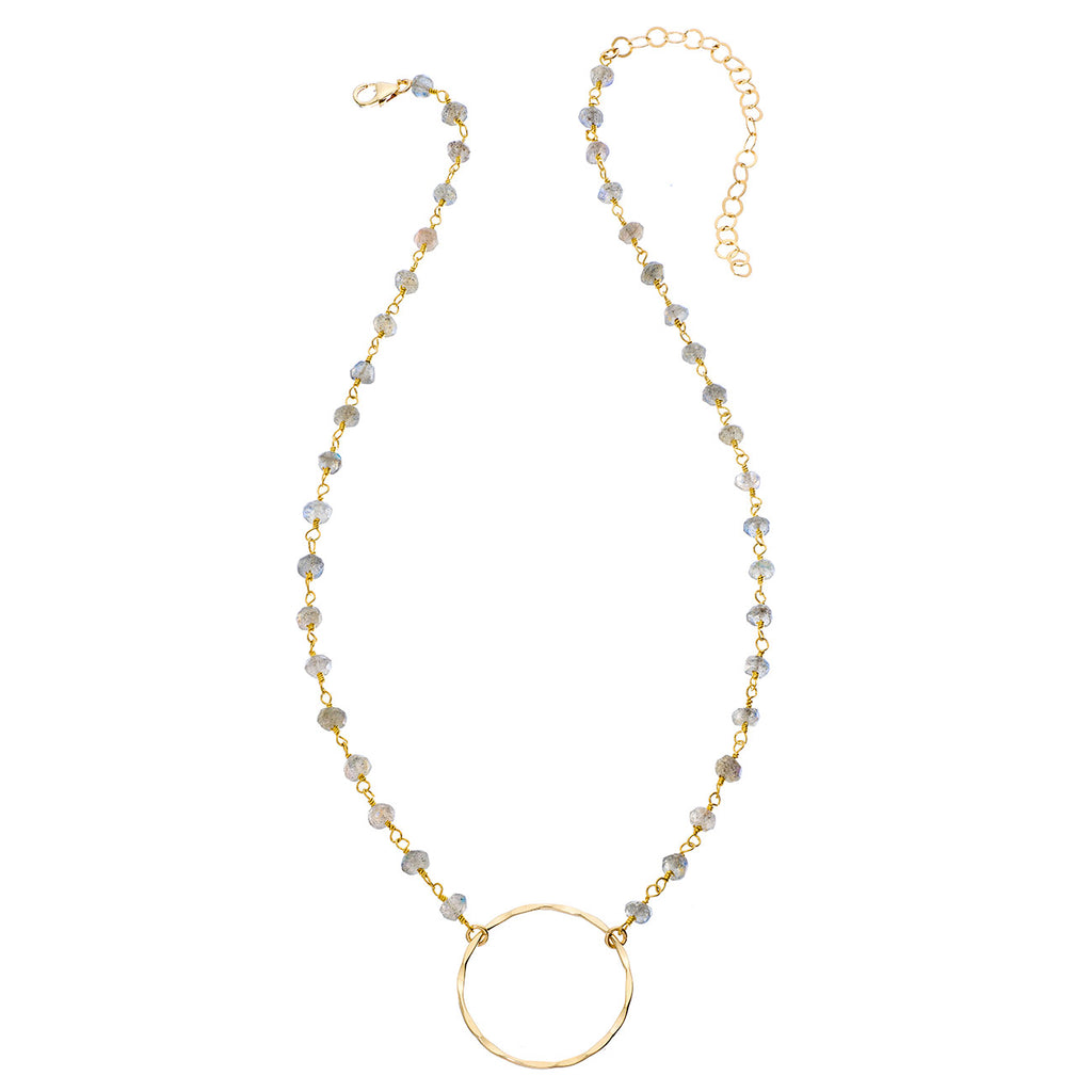 Large Hammered Circle Necklace