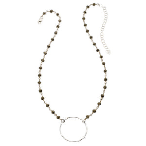 Large Hammered Circle Necklace