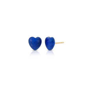 Gemstone Heart Stud Earrings - 14K Gold-Filled