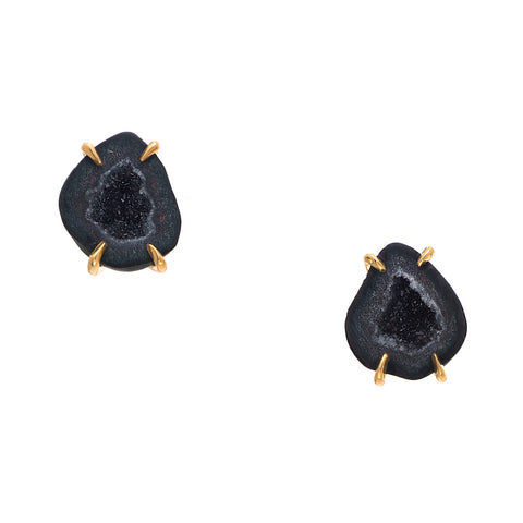 Prong Drusy Geode Stud Earrings