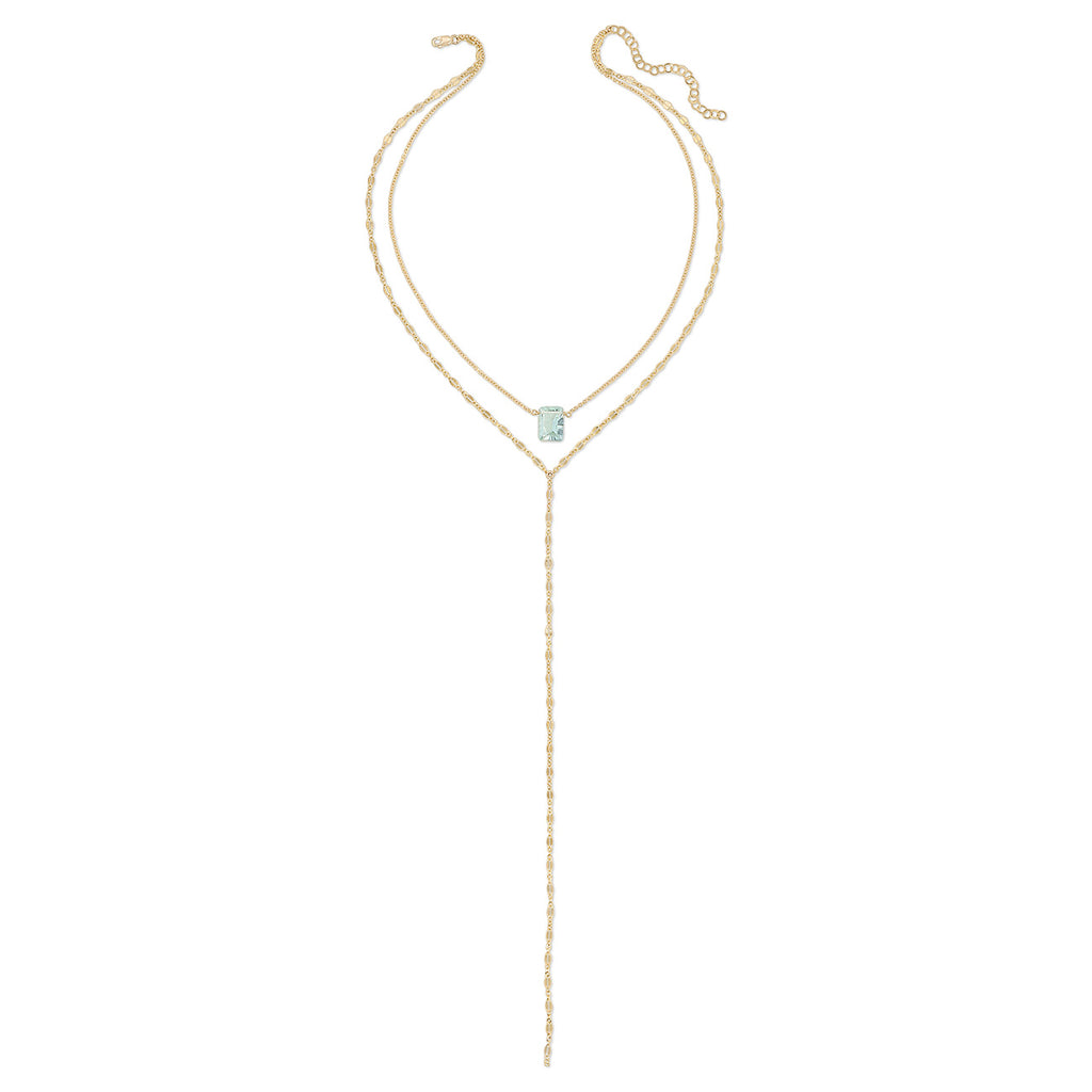 Romance Draped Y Necklace - Sky Blue Topaz