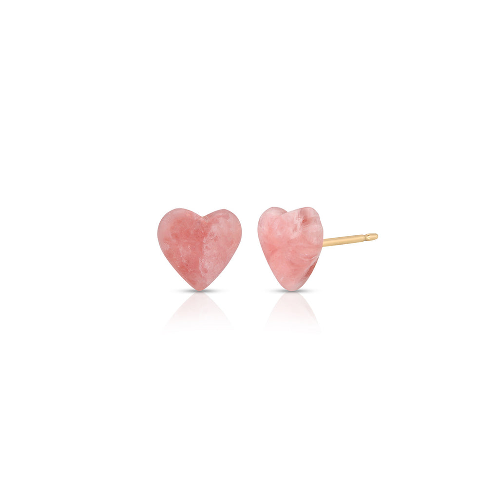 Gemstone Heart Stud Earrings