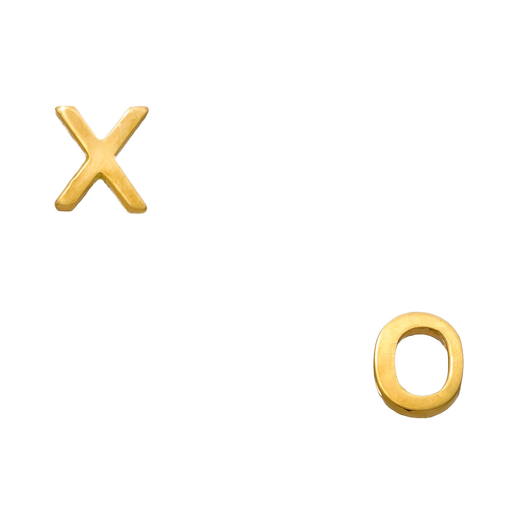 14K Single Letter Stud Earrings - Customizable