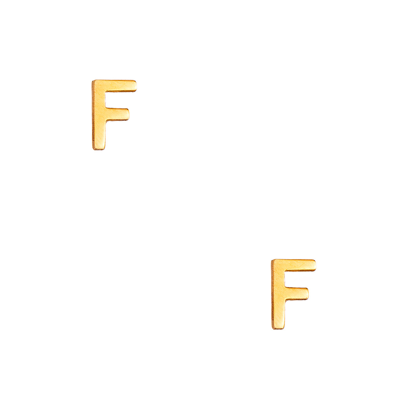14K Single Letter Stud Earrings - Customizable