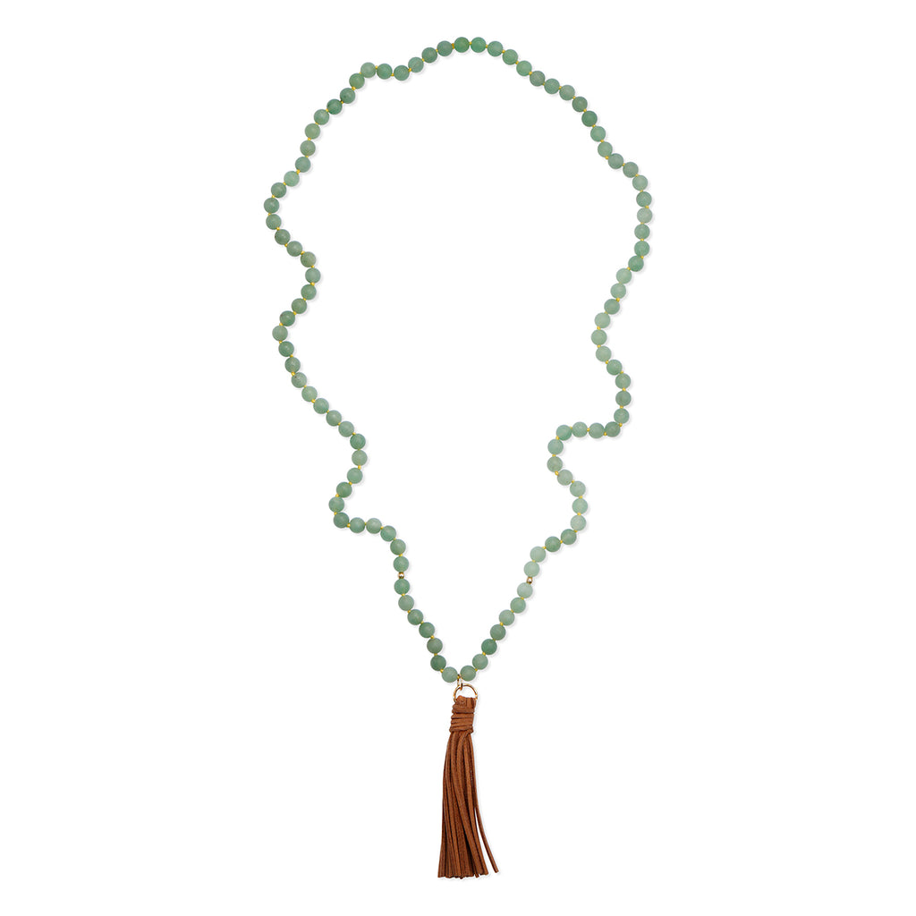 Talulah Belle Suede Tassel Gemstone Necklace